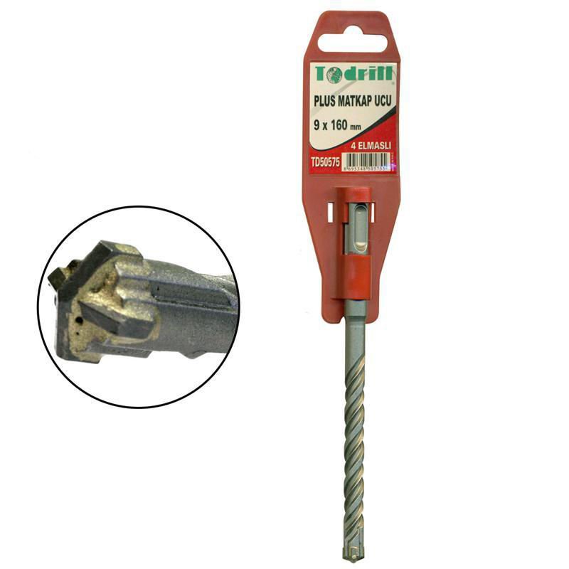 Todrill TD50643 10x450mm Sds-Plus 4 Elmaslı Matkap Ucu