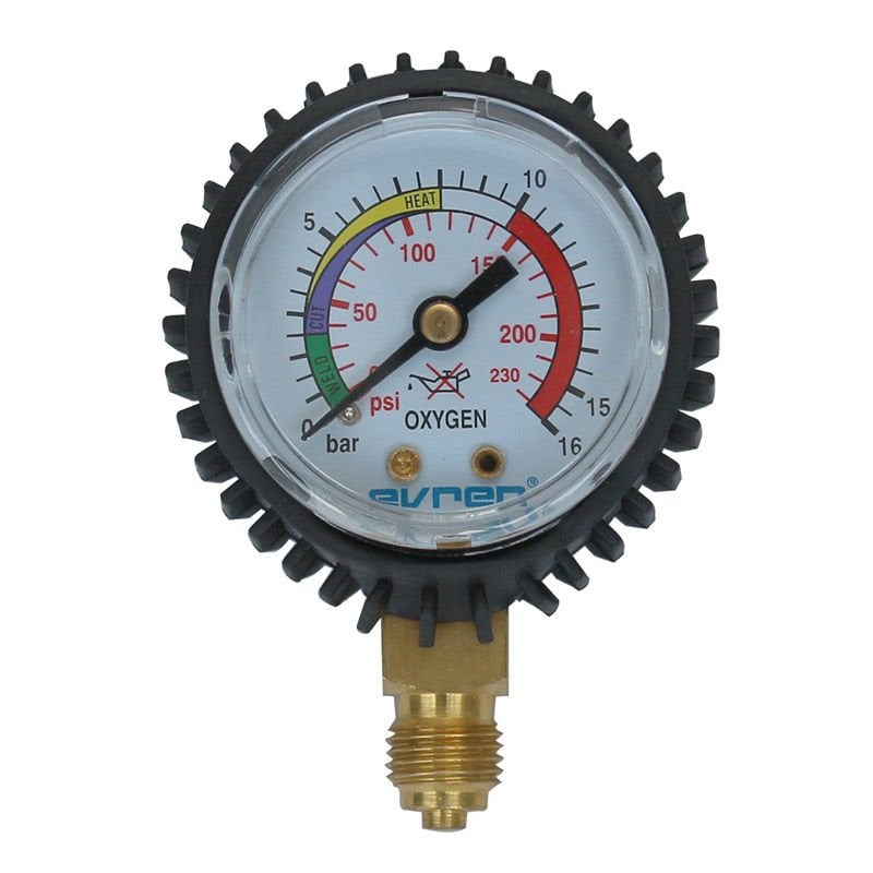 Evren 105 0-16 Bar G1/4'' Oksijen-Azot Çıkış Basınç Göstergesi