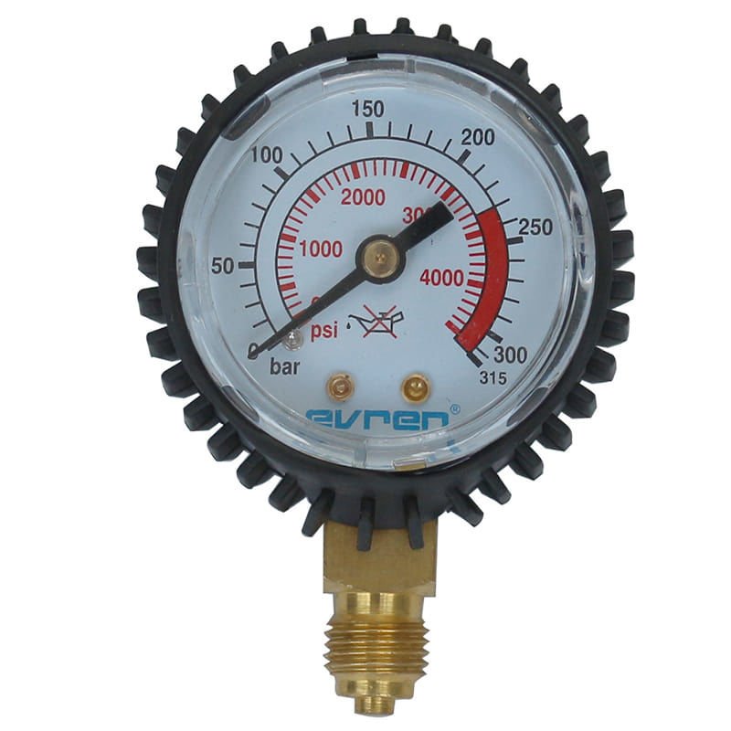 Evren 106 0-315 Bar G1/4'' Oksijen-Argon-Karbındioksit-Azot Giriş Basınç Göstergesi