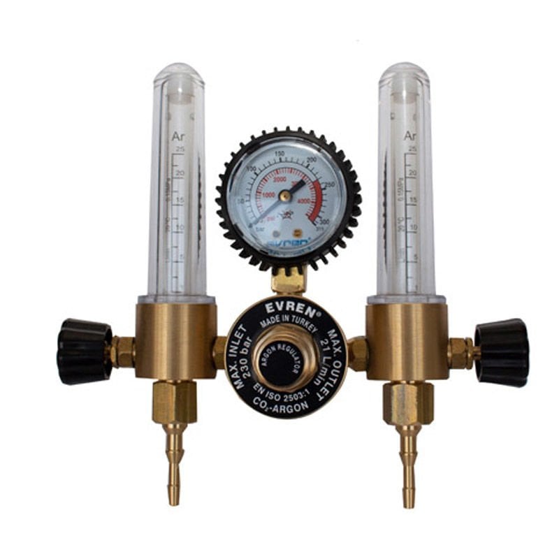 Evren 012 0-230 Bar G5/8'' Dış Çift Flowmetreli Argon Basınç Düşürücü