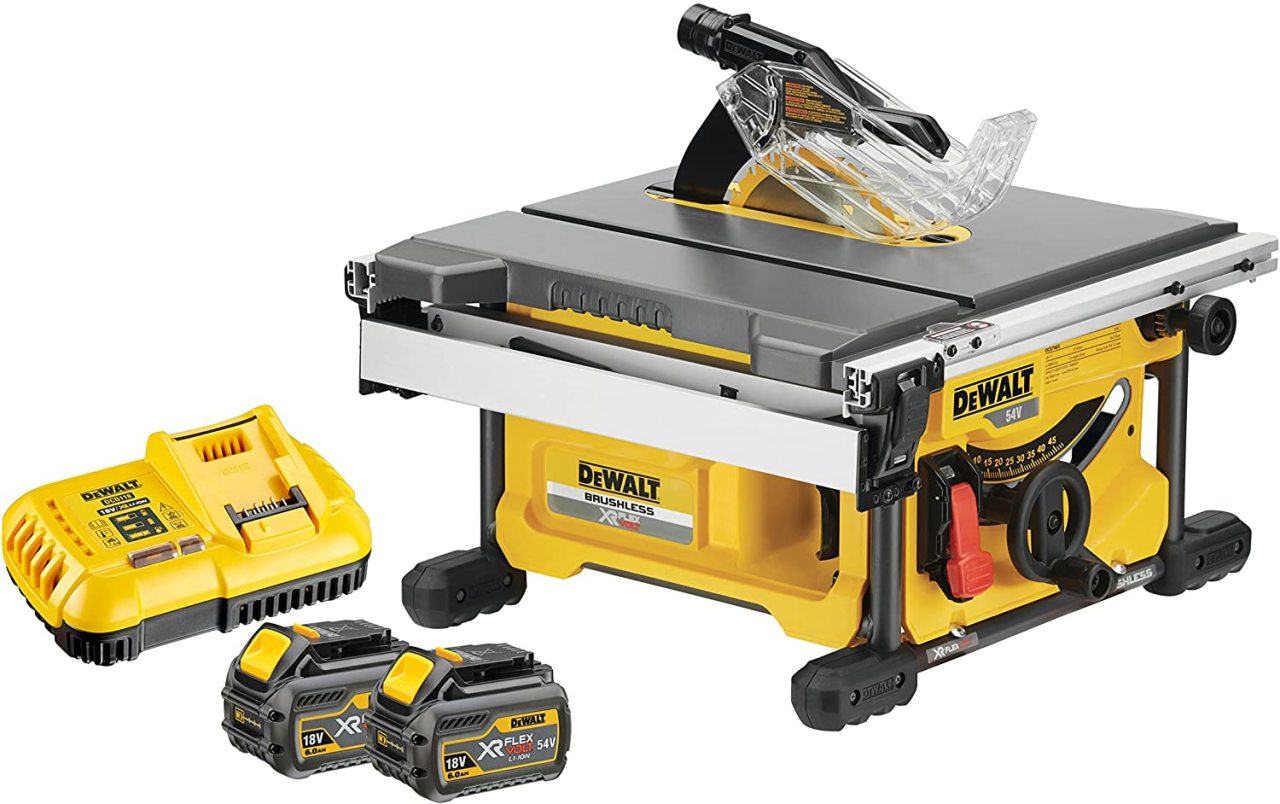 Dewalt DCS7485T2 54V 210mm XR FlexV Kömürsüz Çift Aülü Tezgah Tipi Testere