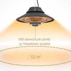 Elcon HF-2000 Elektrikli Tavan Tipi Sarkıtlı Infrared Isıtıcı 2000W