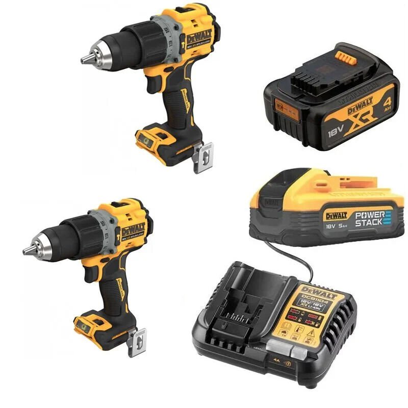Dewalt DCD805NT-XJ İki Adet Darbeli Vidalama 4Ah-5Ah Powerstack Akü ile Şarj Cihazı Seti